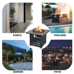 Costway 32'' Square Propane Fire Pit Table For Patio W/Lava Rocks Rain Cover 50,000 BTU 17 Costway 32'' Square Propane Fire Pit Table For Patio W/Lava Rocks Rain Cover 50,000 BTU -Garden & Outdoors GUEST fdc67f77 4003 4765 85c8 1aea6bbc87f9