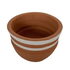 White Striped Terracotta Planter By Foreside Home & Garden -Garden & Outdoors GUEST fdcdc5d7 0ea0 49c9 b595 506dc26f8daa