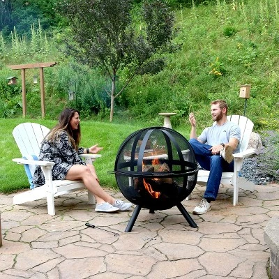 Sunnydaze Decor Sunnydaze Outdoor Portable Camping Or Backyard Flaming Sphere Ball Fire Pit With Built-In Spark Screen - 30" - Black 6 Sunnydaze Decor Sunnydaze Outdoor Portable Camping Or Backyard Flaming Sphere Ball Fire Pit With Built-In Spark Screen - 30" - Black - Image 6