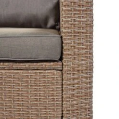 4pc Outdoor Wicker Conversation Set With Cushions - Gray - GODEER -Garden & Outdoors GUEST fee8ebe0 1b24 435c bebe 80d9c8cab538