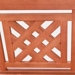 Malibu Plaid Hardwood Eucalyptus Outdoor Patio Bench - Tan - Vifah -Garden & Outdoors GUEST ff783a3e 0dd6 4ddc 9714 f8a4c34c3d8b