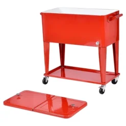 Costway 80-quart Cooler Beer Cart Outdoor Entertaining Rolling Party Steel Bar Bistro 16 Costway 80-quart Cooler Beer Cart Outdoor Entertaining Rolling Party Steel Bar Bistro -Garden & Outdoors GUEST ffba26c5 d083 4e76 9490 0d5515e45125